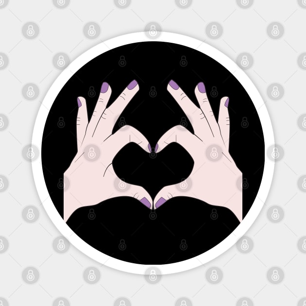 Hands Making Heart Shape Love Sign Language Valentine's Day Magnet by Okuadinya
